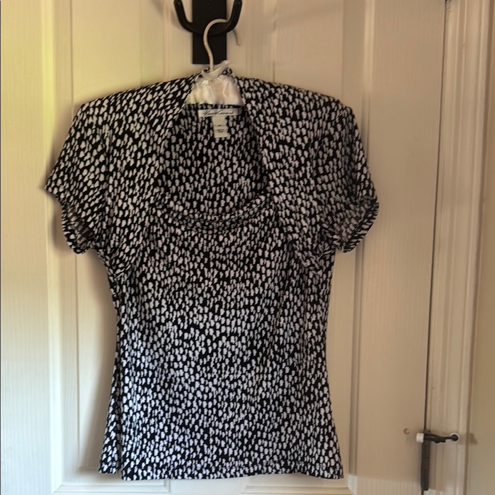 Kenneth Cole Black and White Dotted Blouse